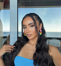 Load image into Gallery viewer, Multi Rattan hoop earrings