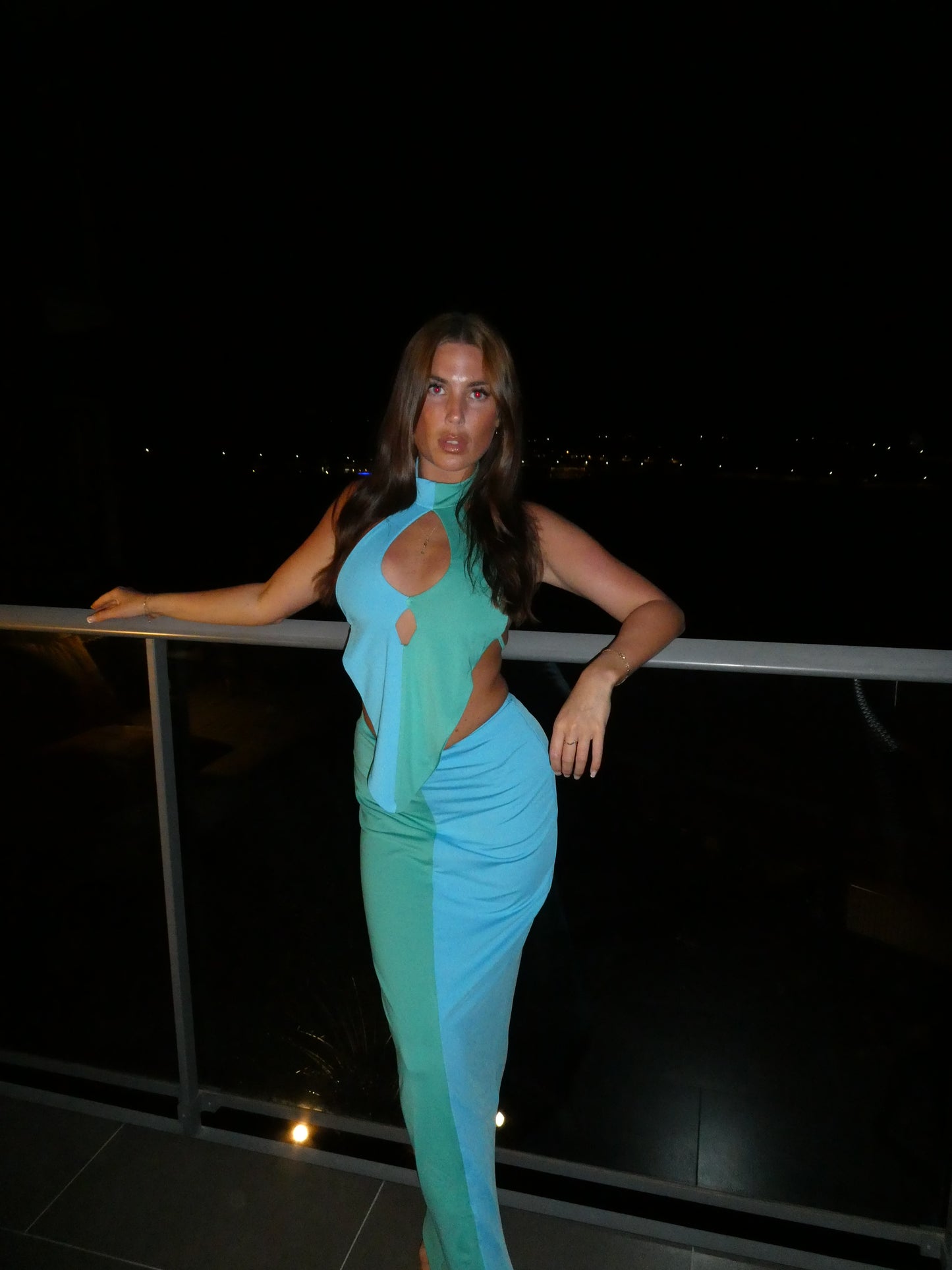 Aqua maxi skirt
