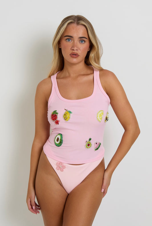 Pink fruits vest