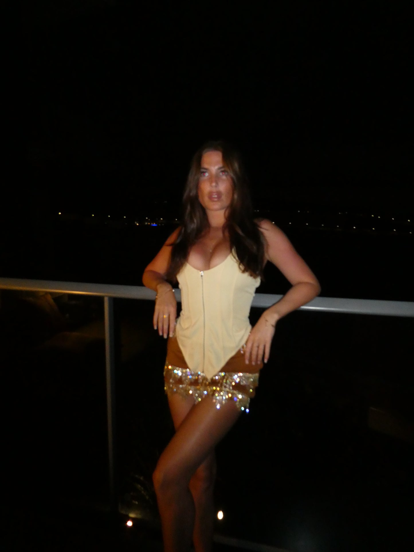 Annie rhinestone skirt in brown