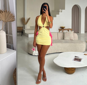 Lemon frills dress