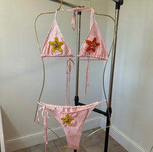 Pink sparkly star bikini