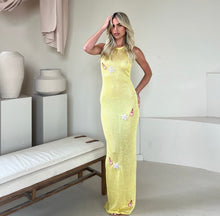 Load image into Gallery viewer, Yellow bottle beaded maxi dress