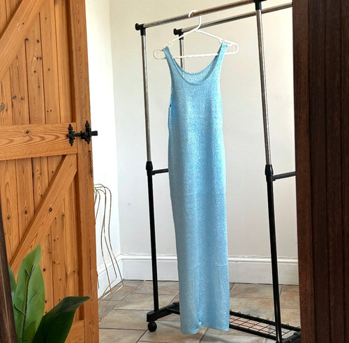 Blue sparkly maxi dress