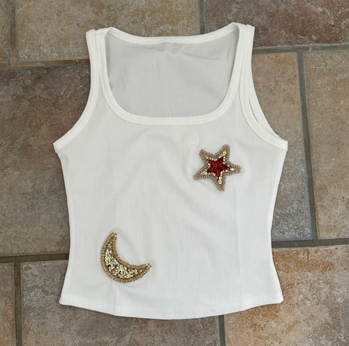 Moon & stars tank white