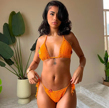 Load image into Gallery viewer, Orange crochet fruits bikini