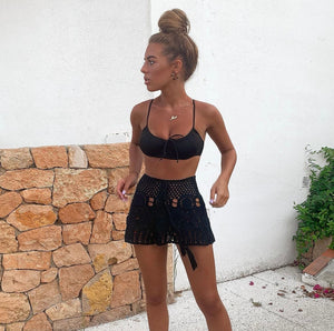 Crochet black skirt