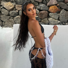 Load image into Gallery viewer, Black bead bikini bottoms