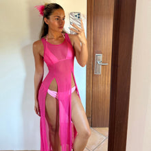 Load image into Gallery viewer, As seen on Lydia Butler - Pink mesh spilt dress