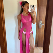 Load image into Gallery viewer, As seen on Lydia Butler - Pink mesh spilt dress