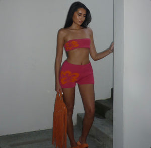Pink & orange crochet set